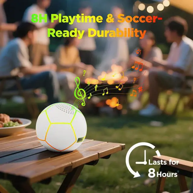 Alt view image 4 of 7 - Mini Light Up Glowing Soccer Ball Bluetooth Speaker | LED Luminous, Wireless Portable Audio, Birthday Christmas Gift, For Teen Kids Soccer Fans