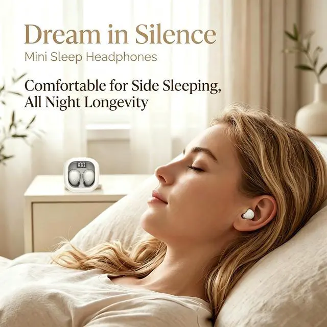Alt view image 2 of 7 - Invisible Sleep Earbuds for Side Sleepers, Ultra-Small Mini Wireless Bluetooth Earbuds, Zero Pressure Fit, Noise Blocking, All-Night Comfort for Sleep, Work, Travel