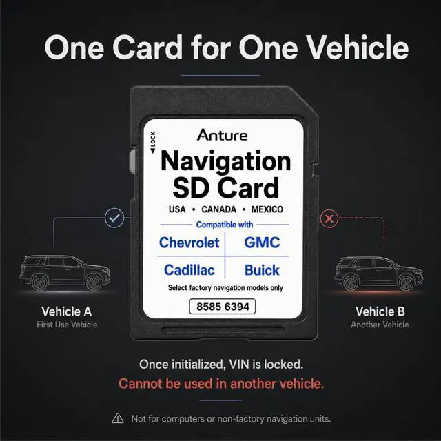 Alt view image 7 of 7 - 2026 GM Navigation SD Card Part 85856394, Compatible with Select Chevrolet GMC Cadillac Buick, USA CAN MEX Map Data, Support HUD Speed Limit