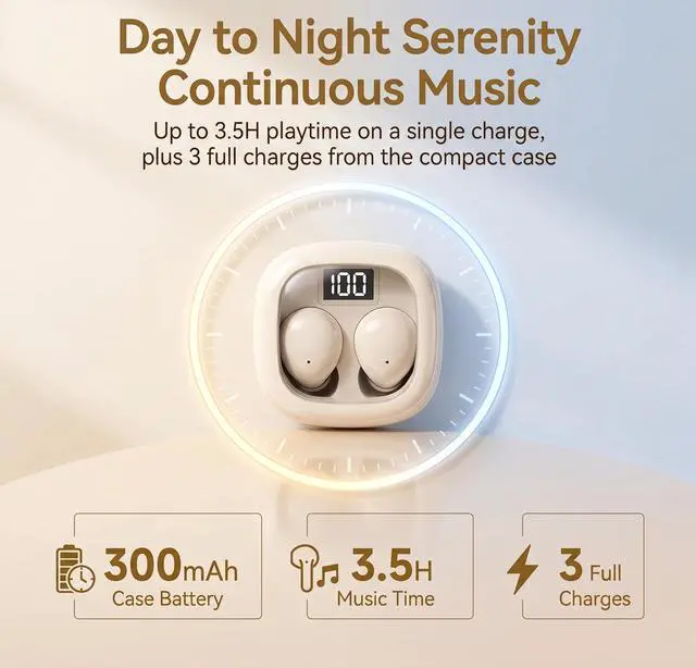 Alt view image 5 of 7 - Invisible Sleep Earbuds for Side Sleepers, Ultra-Small Mini Wireless Bluetooth Earbuds, Zero Pressure Fit, Noise Blocking, All-Night Comfort for Sleep, Work, Travel
