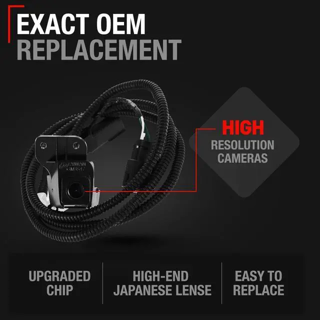 Alt view image 2 of 7 - Rear View Backup Camera - Compatible with 2007-2013 Chevrolet Silverado; GMC Sierra 1500, 2011-2014 Chevrolet Silverado; GMC Sierra 2500 3500 - Reverse Park Assist Camera - OEM 23146157, 590-084