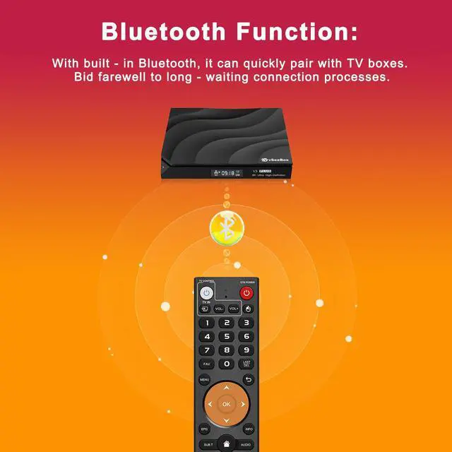 Alt view image 3 of 6 - V3 Plus/Pro Voice Remote Control Compatible for Vseebox V5 Pro vSeeBox V5Pro/V3Pro/V2Pro/V1Pro/V3Plus/,V1/V2,V1 Max/Elite/MaxReplacement Learning Bluetooth Remote Control