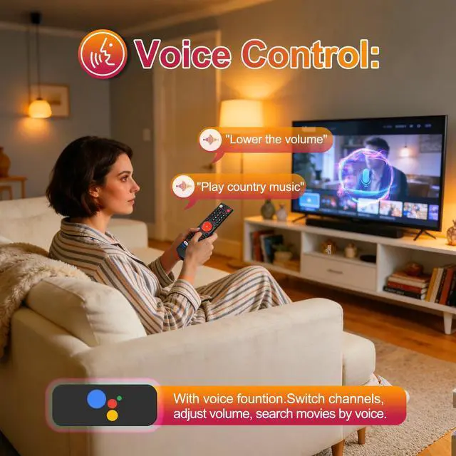 Alt view image 4 of 6 - V3 Plus/Pro Voice Remote Control Compatible for Vseebox V5 Pro vSeeBox V5Pro/V3Pro/V2Pro/V1Pro/V3Plus/,V1/V2,V1 Max/Elite/MaxReplacement Learning Bluetooth Remote Control