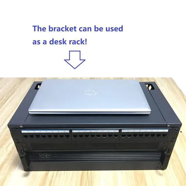 Alt view image 3 of 7 - 4U Wall Mount Rack Patch Panel Bracket with Top Cover-12 Deep | 19" Network Rack for Shallow IT and Server Equipments, Network Switches- 44lbs Capacity, Black (JCM-OWMC4U)