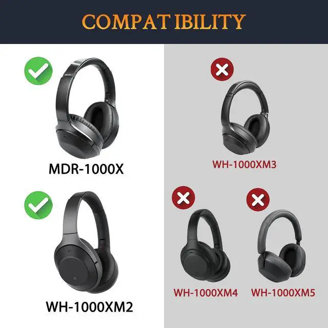 Alt view image 2 of 6 - Cooling Earpads for Sony WH-1000XM2(XM2) & MDR-1000X - Black | Not Fit Sony 1000X THE COLLEXION(WH-1000XX) Headphones