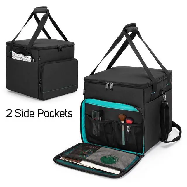 Alt view image 3 of 7 - Vinyl Record Carry Bag with 2 Dividers Holds up to 60 LP Records | 2 Detachable Dividers, Album Storage Case for Travel and Collection, Bag Only