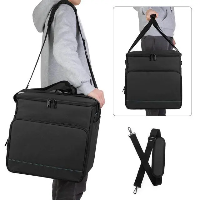Alt view image 4 of 7 - Vinyl Record Carry Bag with 2 Dividers Holds up to 60 LP Records | 2 Detachable Dividers, Album Storage Case for Travel and Collection, Bag Only