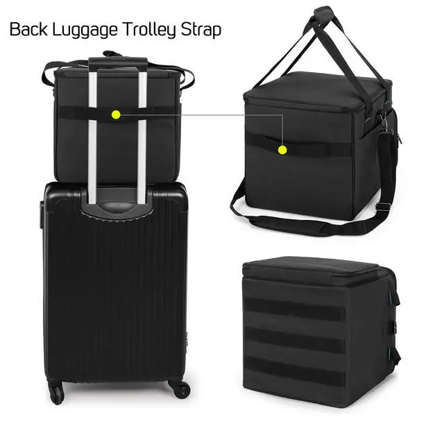 Alt view image 5 of 7 - Vinyl Record Carry Bag with 2 Dividers Holds up to 60 LP Records | 2 Detachable Dividers, Album Storage Case for Travel and Collection, Bag Only