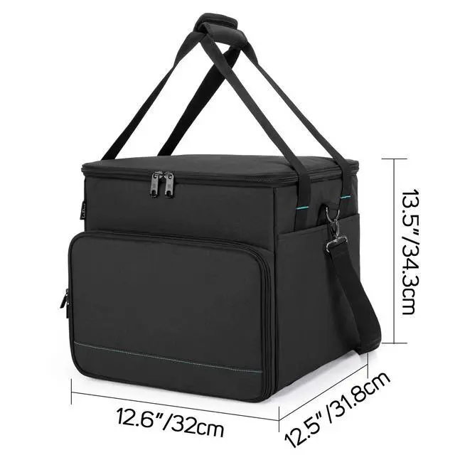 Alt view image 6 of 7 - Vinyl Record Carry Bag with 2 Dividers Holds up to 60 LP Records | 2 Detachable Dividers, Album Storage Case for Travel and Collection, Bag Only
