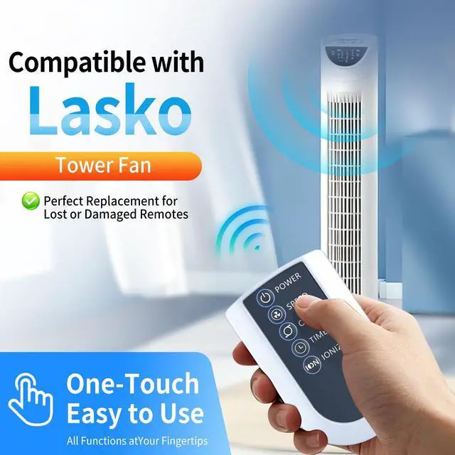 Alt view image 2 of 7 - Replacement for Lasko Wind Curve Tower Fan Remote Control, Compatible with 2551 2554 2559 4824 T32202 T36212, for T42905 Oscillating Tower, for T48331 XtraAir Tower