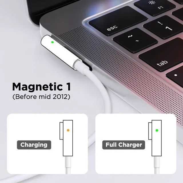 Alt view image 4 of 7 - 60W Charger for MacBook Pro60W Magnetic1 L-Tip Power Adapter Charger Replacement for MacBook Pro 13 inch (Before Mid 2012 Models)