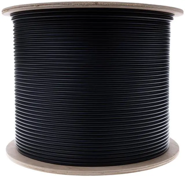 Main image of 2 Strand Fiber Optic Cable, Multimode, Black, 1000ft Spool | Indoor/Outdoor; OM3 50/125 micron, 10Gbit, Riser rated, GR-409-CORE, UL