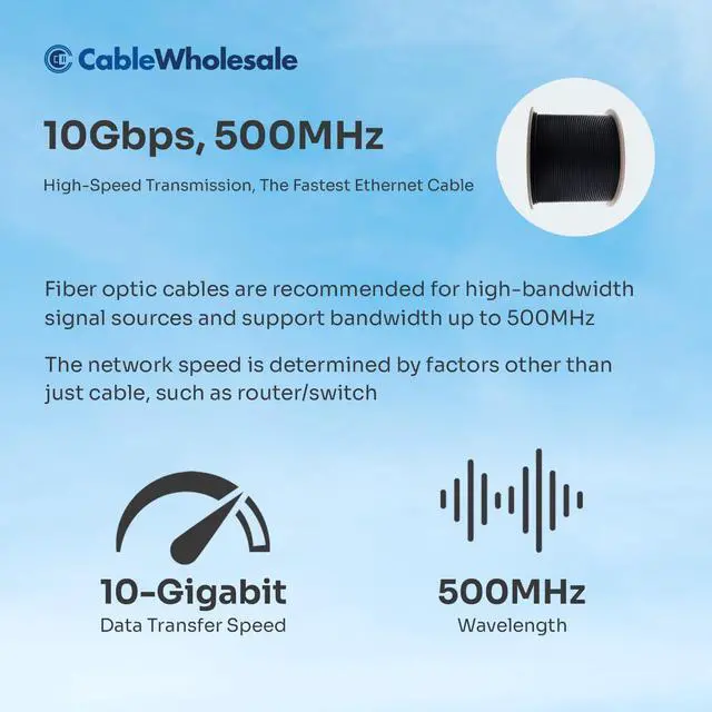 Alt view image 4 of 7 - 2 Strand Fiber Optic Cable, Multimode, Black, 1000ft Spool | Indoor/Outdoor; OM3 50/125 micron, 10Gbit, Riser rated, GR-409-CORE, UL