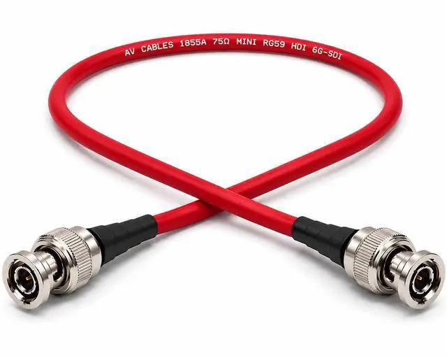 Main image of 1855A 6G HD-SDI BNC to BNC Cable | Using Belden Mini RG59 75 Ohm Broadcast Video Coax | 1080p, 3G, 6G SDI - (Red 150ft)