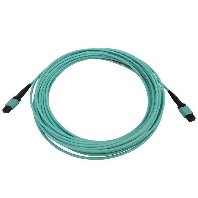 Alt view image 2 of 4 - Multimode Fiber Patch Cable, 50/125 OM3 MTP/MPO (F/F), 12 Fiber, 40/100/400GbE, Aqua LSZH Jacket, 10 Meters / 32.8 Feet, Limited Manufacturer's (N844B-10M-12-P)