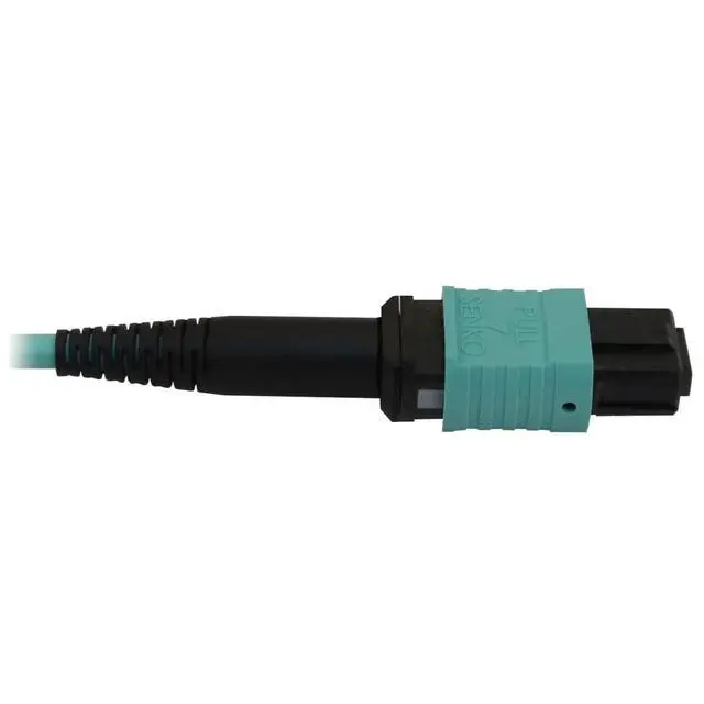 Alt view image 4 of 4 - Multimode Fiber Patch Cable, 50/125 OM3 MTP/MPO (F/F), 12 Fiber, 40/100/400GbE, Aqua LSZH Jacket, 10 Meters / 32.8 Feet, Limited Manufacturer's (N844B-10M-12-P)