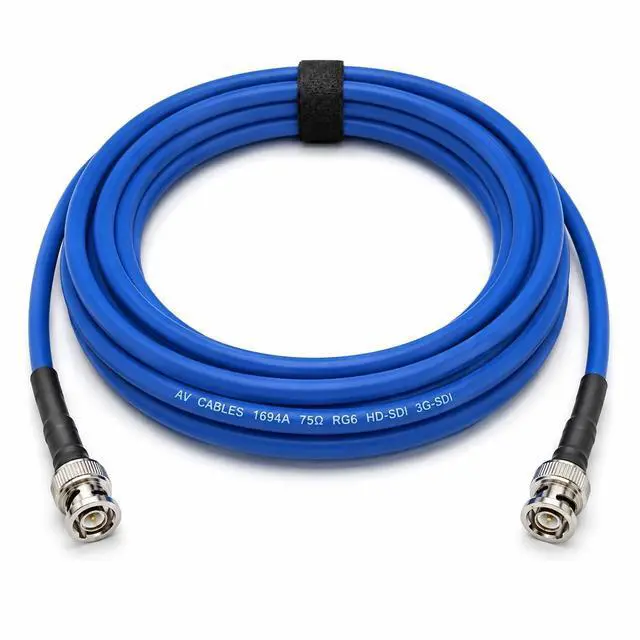 Main image of Belden 1694A HD-SDI BNC to BNC Cable | RG6 75 Ohm | SD, HD, 3G & 6G-SDI - Blue 200ft