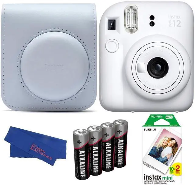 Main image of INSTAX MINI 12 Instant Film Camera Bundle, Includes: INSTAX Mini Film (20 Exposures), INSTAX Mini 12 Case and More (5 Items) (Clay White)