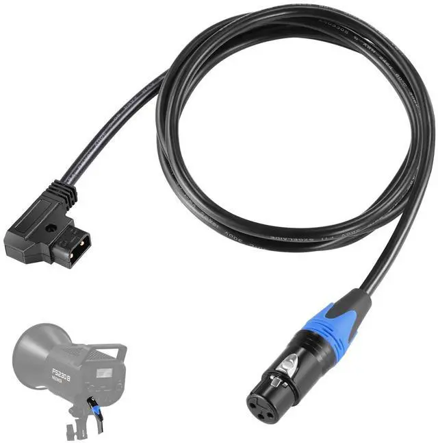 Main image of D Tap Male to 3 Pin XLR Female Power Cable 6ft/1.8m for Continuous Video Lighting Power Supply by V Mount Batteries, Only FS150 FS150B FS230 FS230B LED Video Light, NC009