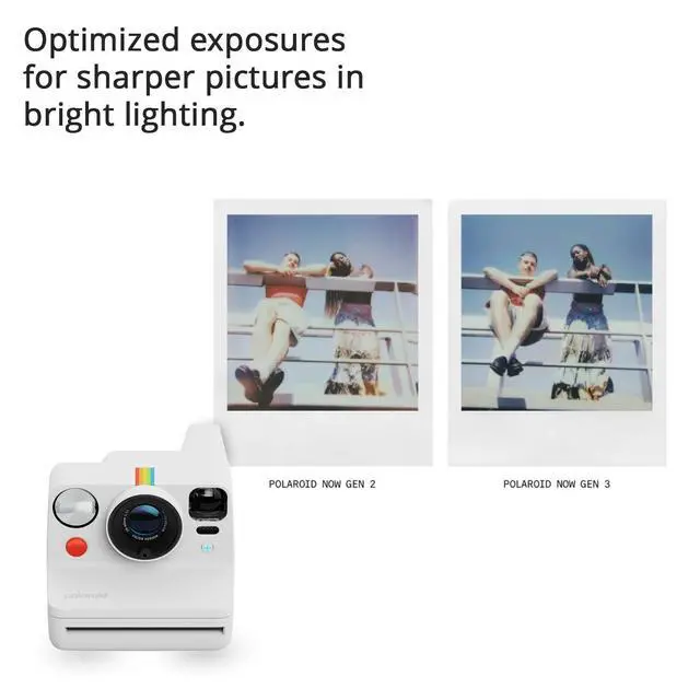 Alt view image 3 of 7 - Now Plus Generation 3 Instant Camera Bundle (White) | Two-Lens Autofocus System, Color Film for I-Type (Color Frames Edition), Manual Mode, (3 items)