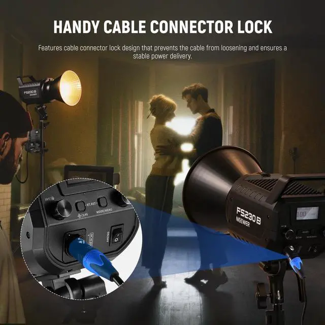 Alt view image 4 of 7 - D Tap Male to 3 Pin XLR Female Power Cable 6ft/1.8m for Continuous Video Lighting Power Supply by V Mount Batteries, Only FS150 FS150B FS230 FS230B LED Video Light, NC009