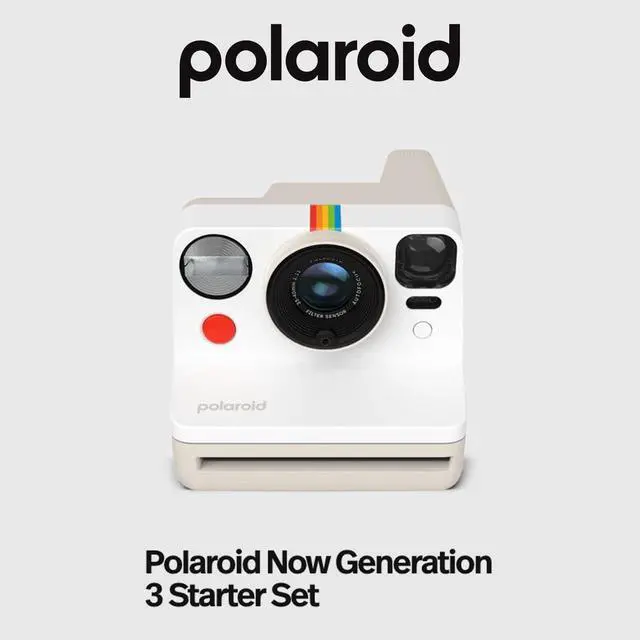 Alt view image 2 of 7 - Now Generation 3 Analog Instant Camera Bundle (Pebble White) | Two-Lens Autofocus System, Color Film for i-Type, (3 items)
