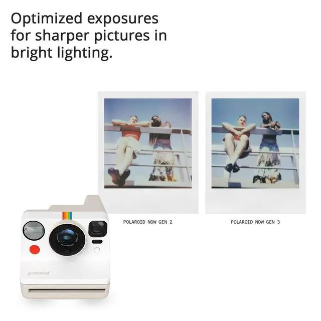 Alt view image 3 of 7 - Now Generation 3 Analog Instant Camera Bundle (Pebble White) | Two-Lens Autofocus System, Color Film for i-Type, (3 items)