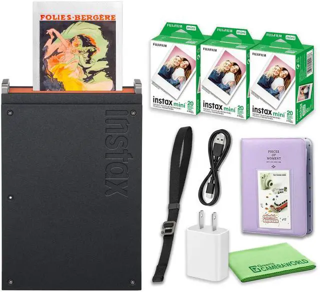 Main image of instax mini Link 60-Photo Film Smartphone Printer Bundle | For Mobile Photos, Parties & Scrapbooks | Includes Battery Charger, INSTAX Instant Film, Photo Album