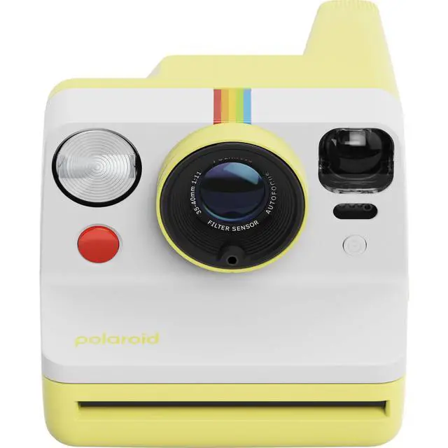 Alt view image 3 of 7 - Polaroid Now Generation 3 i-Type Instant Camera (Yellow) with 8 i-Type Color Film Starter Bundle + Charging Cable and Cleaning Cloth