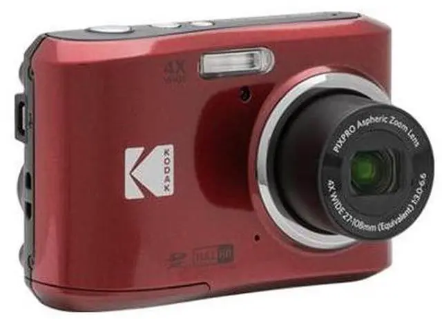 Alt view image 2 of 7 - PIXPRO Friendly Zoom FZ45-WH 16MP Digital Camera Bundle (Red) | 32GB Memory Card, 2.7' LCD Screen, Cleaning Kit, Case, Batteries, (5 items)