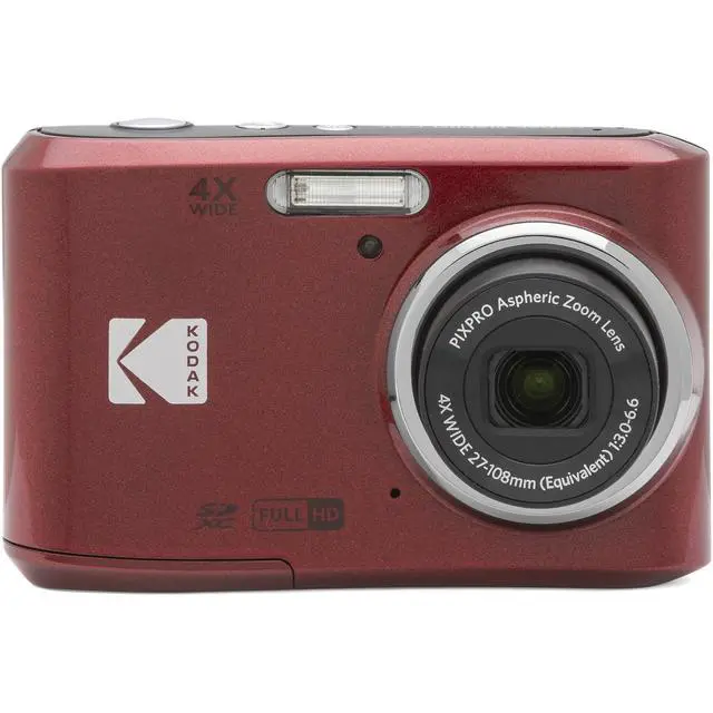 Alt view image 2 of 7 - Kodak PIXPRO FZ45 16MP Digital Camera 4X Optical Zoom 27mm Wide Angle 1080P Full HD Video 2.7" LCD Camera (Red) + Padded Case + 64GB Card + Cleaning Cloth