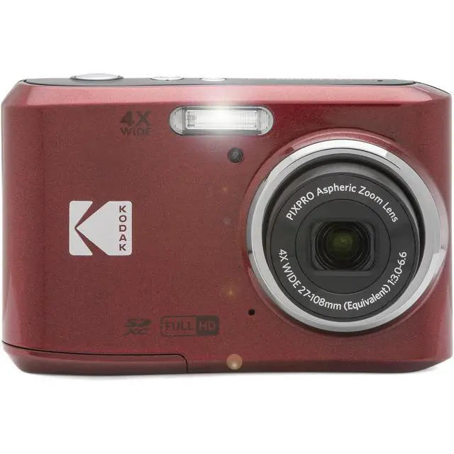 Alt view image 7 of 7 - Kodak PIXPRO FZ45 16MP Digital Camera 4X Optical Zoom 27mm Wide Angle 1080P Full HD Video 2.7" LCD Camera (Red) + Padded Case + 64GB Card + Cleaning Cloth