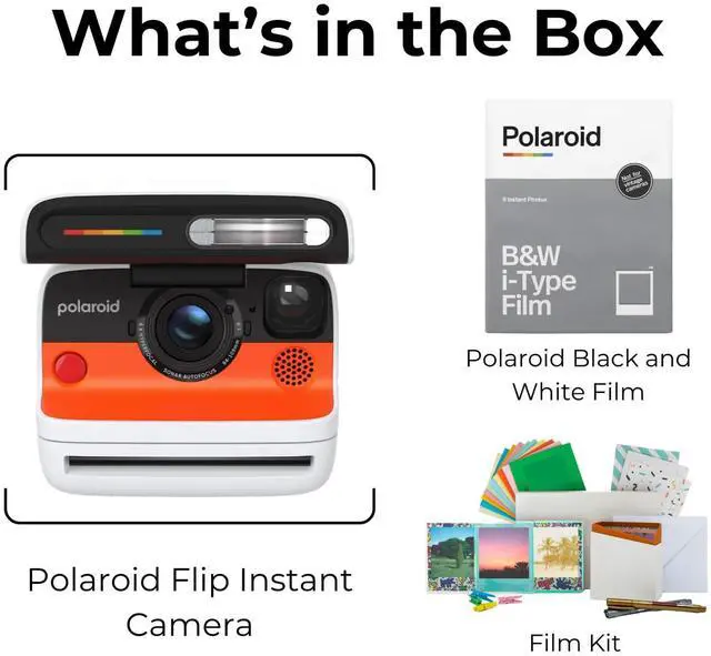 Alt view image 5 of 7 - Flip Instant Camera Bundle (White) | Sonar Autofocus, Film Kit, Retro Design, (3 items)
