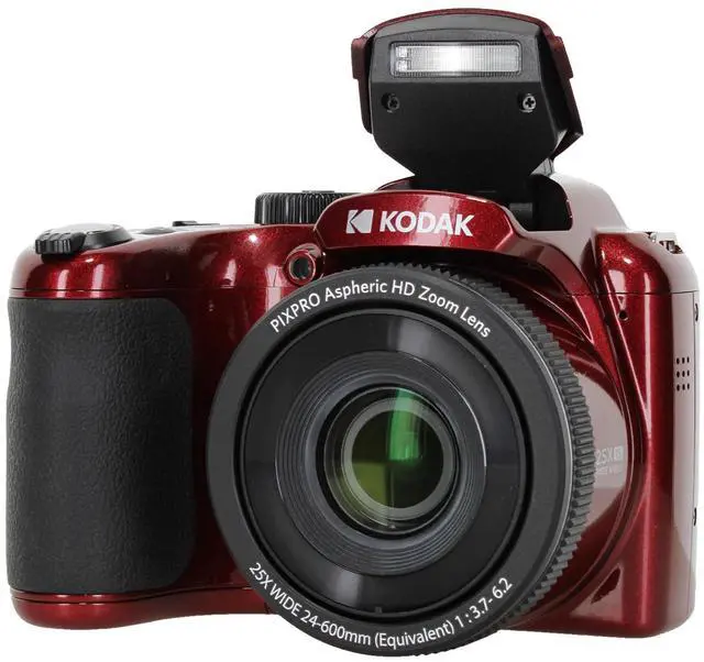 Alt view image 5 of 5 - PIXPRO AZ255 Digital Camera (Red) | 16MP Sensor, 25x Optical Zoom, 24mm Wide-Angle Lens & Optical Image Stabilization | Great for Travel & Distance Photos (AZ255RD) + 32GB Card + Bag + Cloth