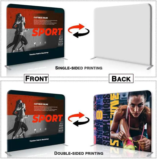 Alt view image 4 of 6 - Tension Fabric Displays Stand Custom Banner Backdrop 3X 8 FT | Straight Trade Show Exhibit Booth Trade Show Backdrop Display Aluminum Frame Holders