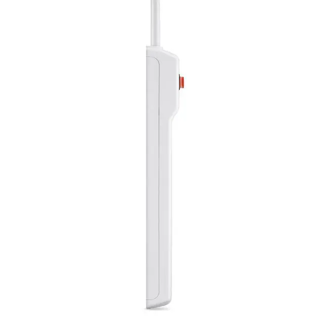 Alt view image 3 of 4 - 6-Outlet Power Strip Surge Protector with 3-Foot Power Cord, 300 Joules (F5C047),White |, compact straight plug, home office, desktop computer, small appliances, travel