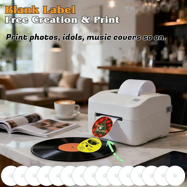 Alt view image 4 of 7 - 5 12 Inch & 10 7 Inch Vinyl Records Decor Set, Double-Sided Blank Records with 14 Pens, 30 Labels, Triple Display Methods, Popular Vinyl Records for Birthday Guestbook Party Decor