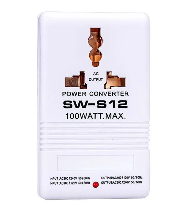 Alt view image 6 of 7 - 110V to 220V Step Up & Down Power Voltage Converter 100 Watt Transformer for Travel,White