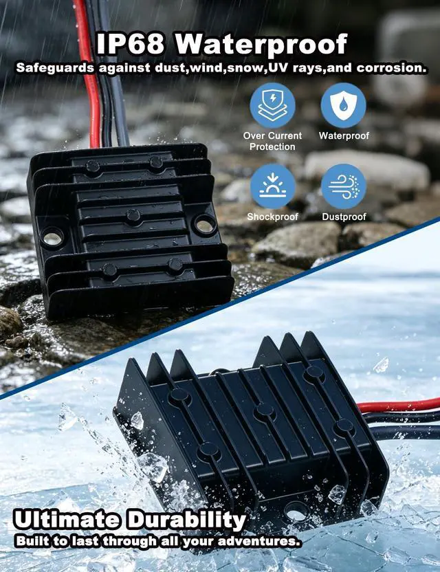 Alt view image 4 of 7 - Starlink Mini 12V Power Supply, 30V 3.5A Step Up, Waterproof for RV Marine | 9-28V DC boost to 105W,IP68 sealed, male plug,Off-grid, truck & outdoor ready