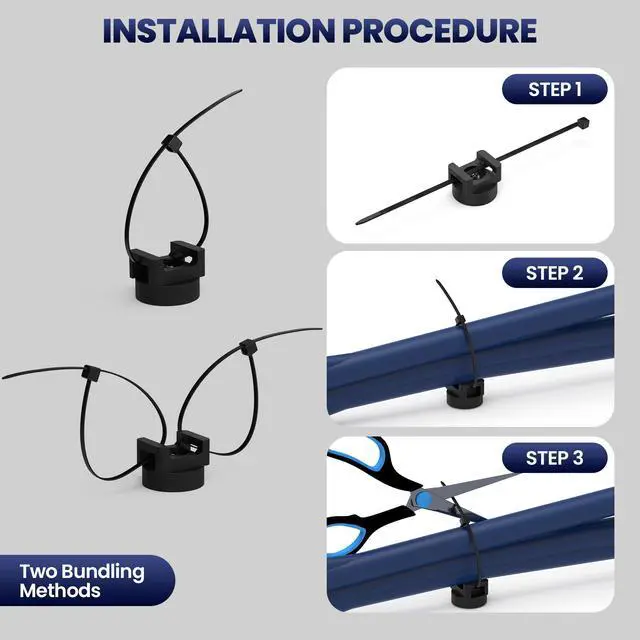 Alt view image 7 of 7 - 20 Pack Magnetic Cable Zip Tie Base, Scratch-Proof Magnet Zip Tie Mount for Office & Garage Cable Management, Reusable Magnetic Zip Tie Wire Holder for Secure Wire Routing