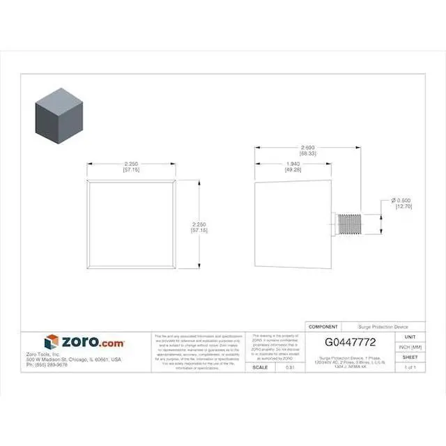 Alt view image 3 of 3 - Square D - SDSA1175 Panel Mounted Single Phase Type 1 Surge Protective Device