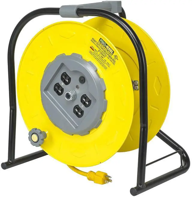 Main image of 9100HT Industrial Multi-Outlet Manual Wind-Up Reel w/Circuit Breaker