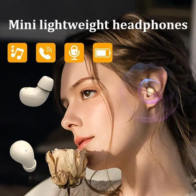 Alt view image 7 of 7 - Invisible Mini Earbuds Wireless Bluetooth, Ultra-Comfort & Lightweight Wireless Mini Sleep Headphones, Unique Tumbler Portable Charging Case, Soft In-Ear Ear Plugs for Sleeping Small Ears Gym (Black)