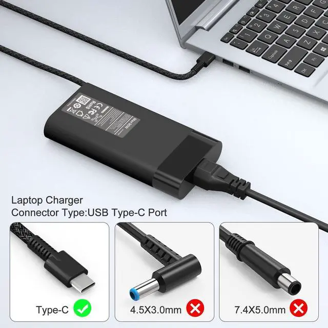 Alt view image 2 of 7 - 90W 65W OmniBook Charger Compatible with HP OmniBook X 7 Flip 16'' 14'' 17.3 inch OmniBook 5 OmniBook 3 Business Laptop, OmniBook X 14, X Flip 14 16, X Flip 2-in-1/Ultra G1i 14 inch Next Gen AI PC