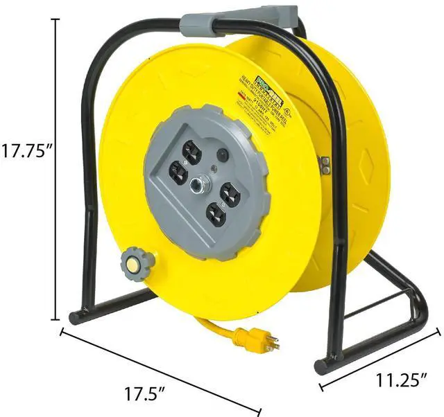 Alt view image 5 of 6 - 9100HT Industrial Multi-Outlet Manual Wind-Up Reel w/Circuit Breaker