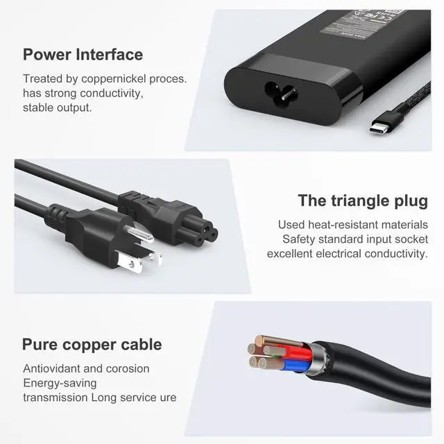 Alt view image 5 of 7 - 90W 65W OmniBook Charger Compatible with HP OmniBook X 7 Flip 16'' 14'' 17.3 inch OmniBook 5 OmniBook 3 Business Laptop, OmniBook X 14, X Flip 14 16, X Flip 2-in-1/Ultra G1i 14 inch Next Gen AI PC