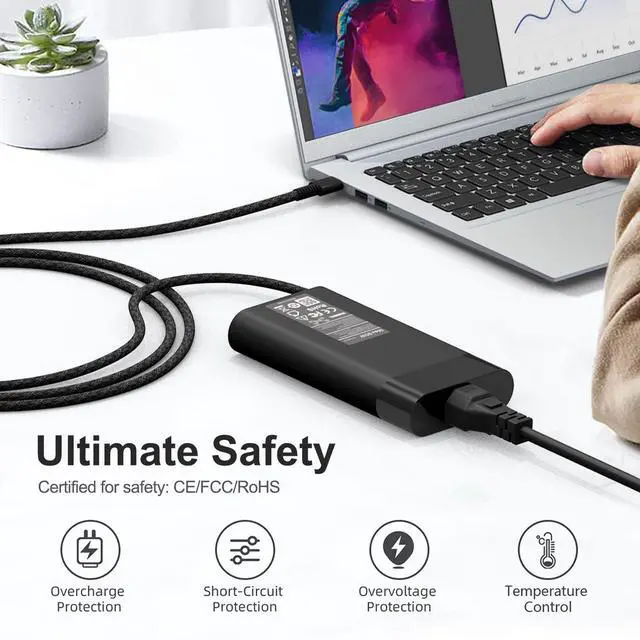 Alt view image 6 of 7 - 90W 65W OmniBook Charger Compatible with HP OmniBook X 7 Flip 16'' 14'' 17.3 inch OmniBook 5 OmniBook 3 Business Laptop, OmniBook X 14, X Flip 14 16, X Flip 2-in-1/Ultra G1i 14 inch Next Gen AI PC
