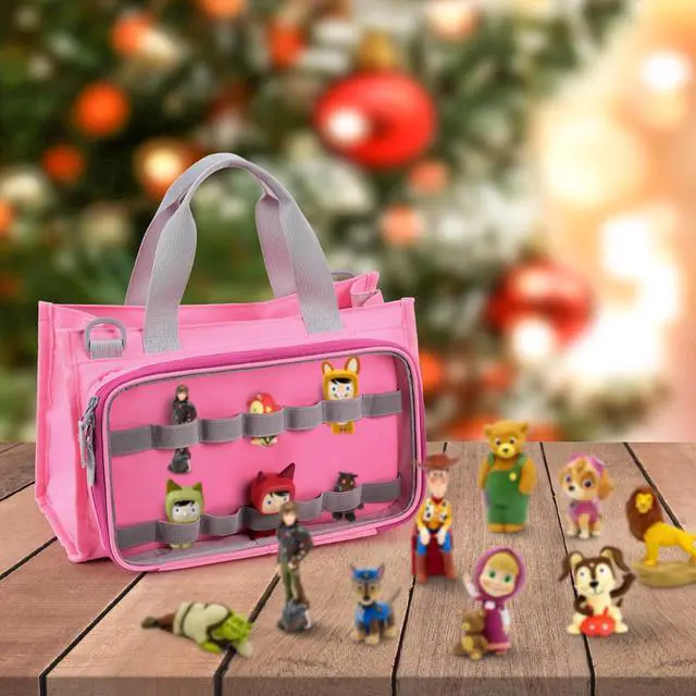 Alt view image 6 of 7 - Pink Storage Bag for Toniebox 1&2 Starter Set, Figures & Accessories | Carrying Bag for Toniebox 2, multi-compartment layout, adjustable shoulder strap, double zippers, lightweight portable design