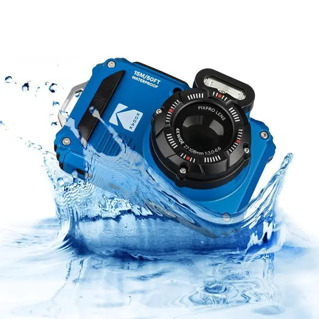 Alt view image 2 of 7 - PIXPRO WPZ2 Digital Camera (Blue) | Waterproof, Shockproof & Dustproof Camera with 16MP Sensor, 1080p Video & 4X Optical Zoom | Travel & Outdoor use + 2X 32GB Card + Vlogger Tripod + Bag + More
