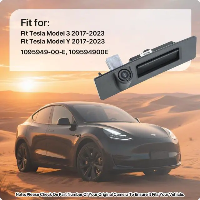 Alt view image 2 of 7 - 109594900E Rear Trunk Handle Camera for Tesla Model 3 2017-2023 & Tesla Model Y 2017-2023, OE Backup Camera Replaces 1095949-00-E by